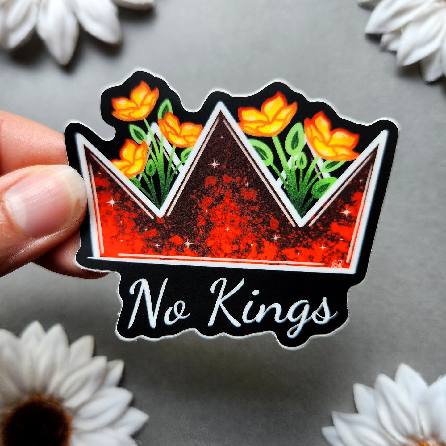 No Kings 3x2.7-inch Matte Sticker