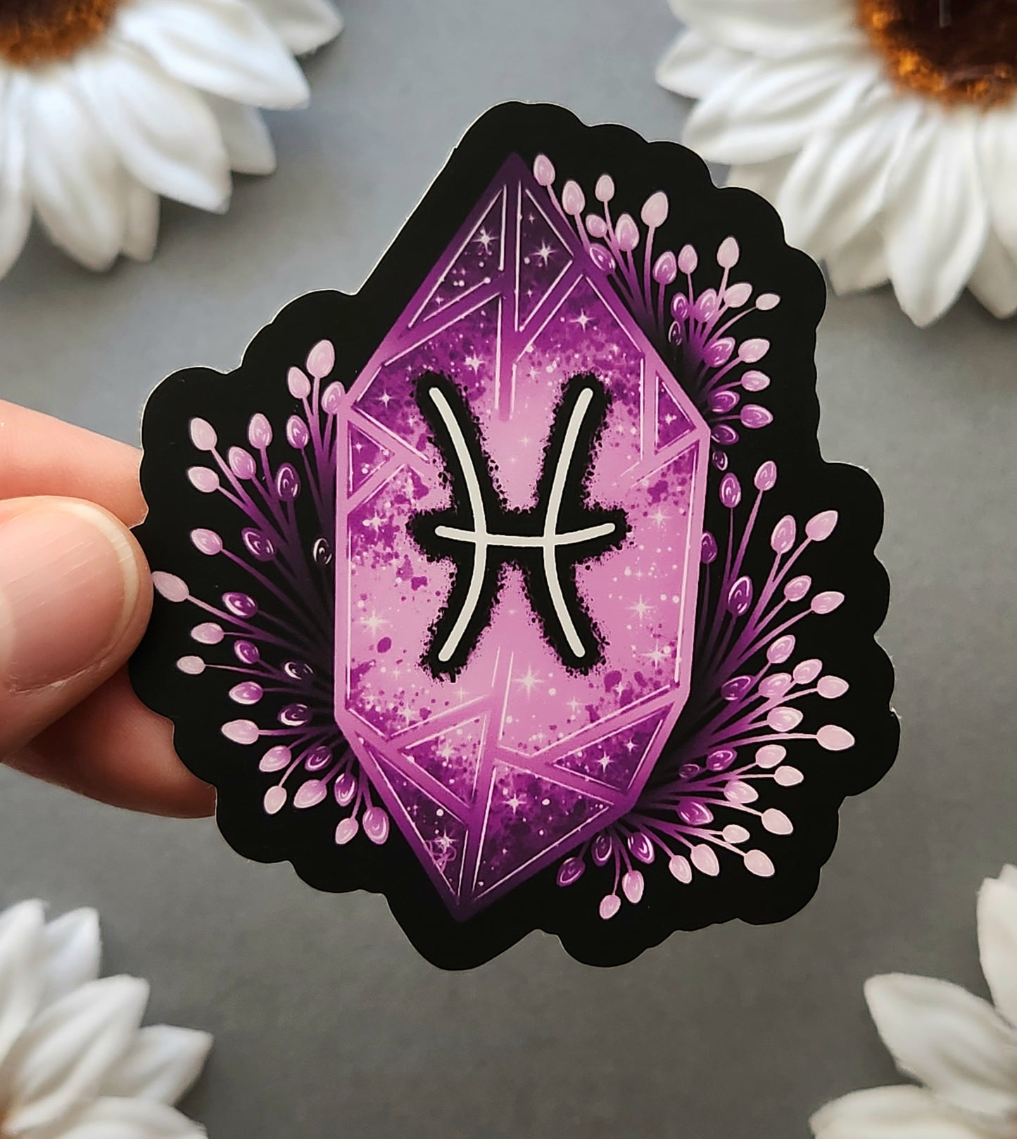 Rose Quartz Pisces Zodiac 2.8x3-inch Matte Sticker