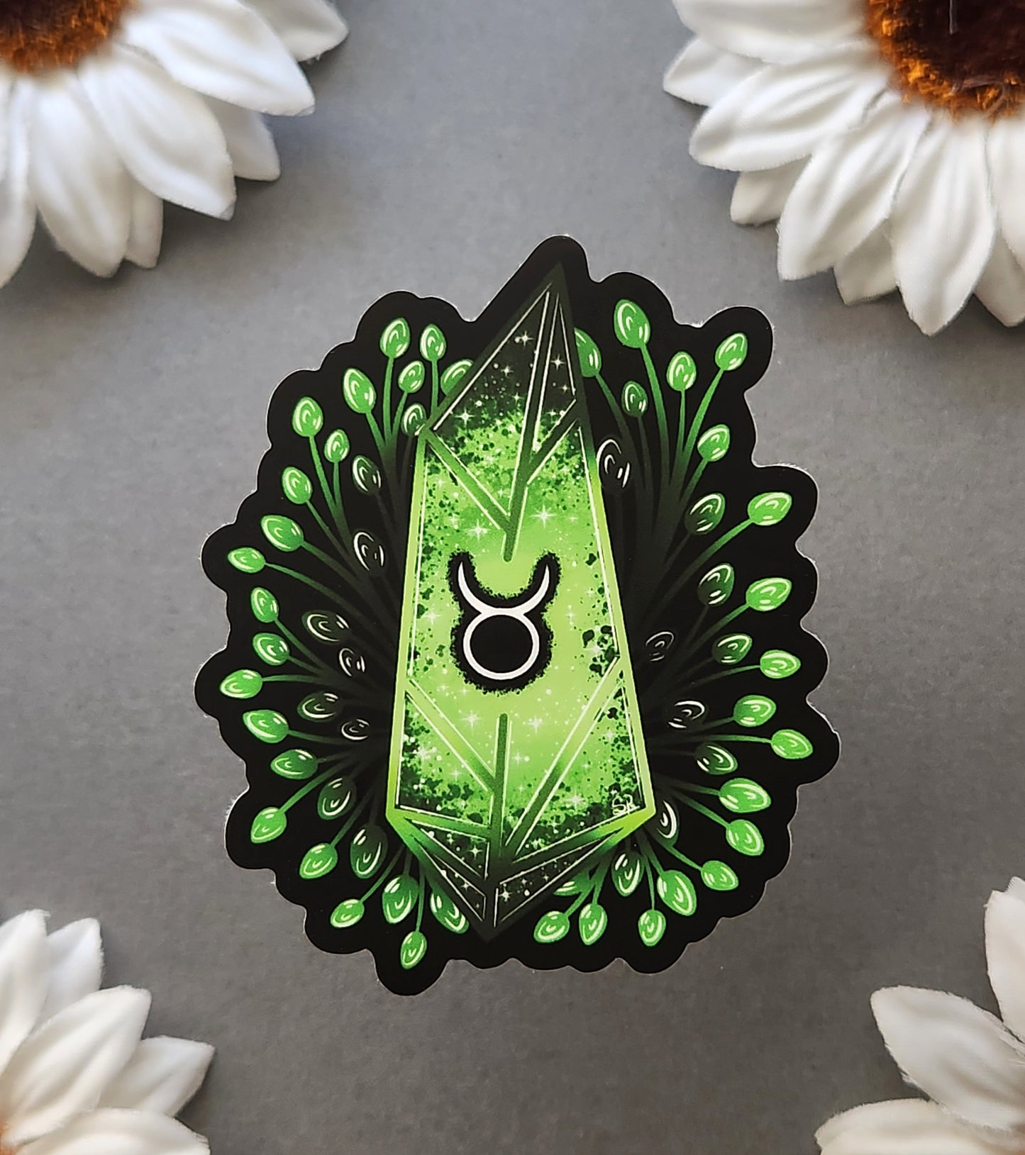 Emerald Taurus Zodiac 2.6x3-inch Matte Sticker