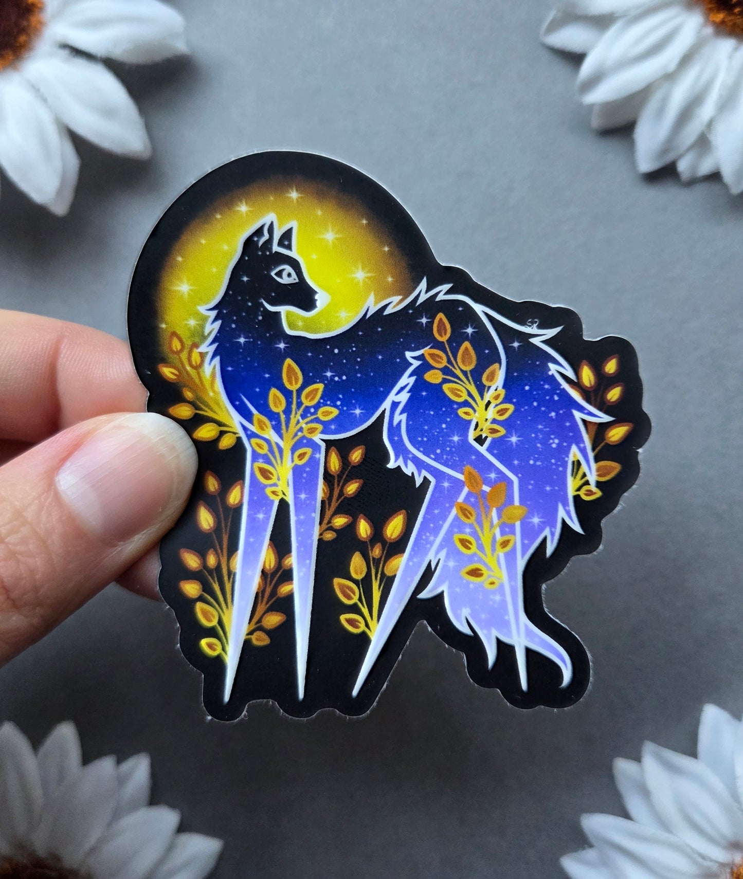 Indigo Maned Fox 2.75x3-inch Matte Sticker