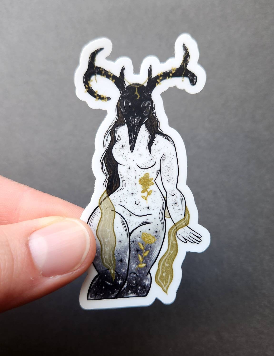 Bird Skull Woman Matte 1.5 x 3-inch Sticker