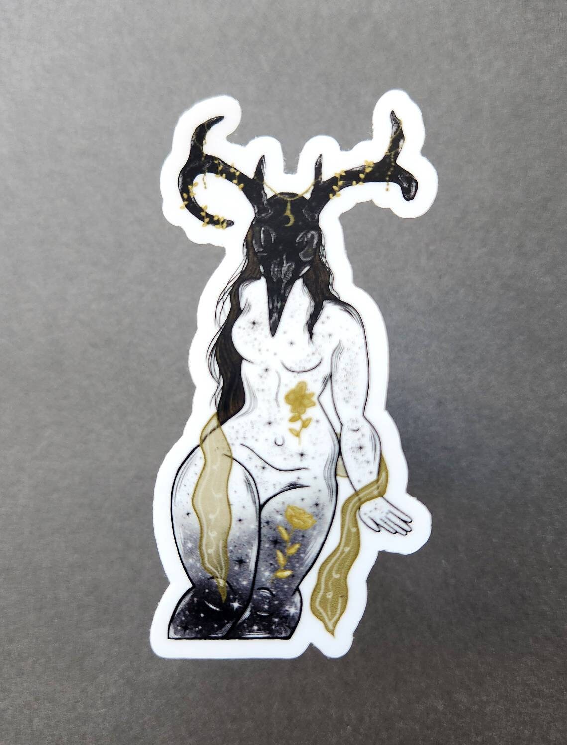 Bird Skull Woman Matte 1.5 x 3-inch Sticker