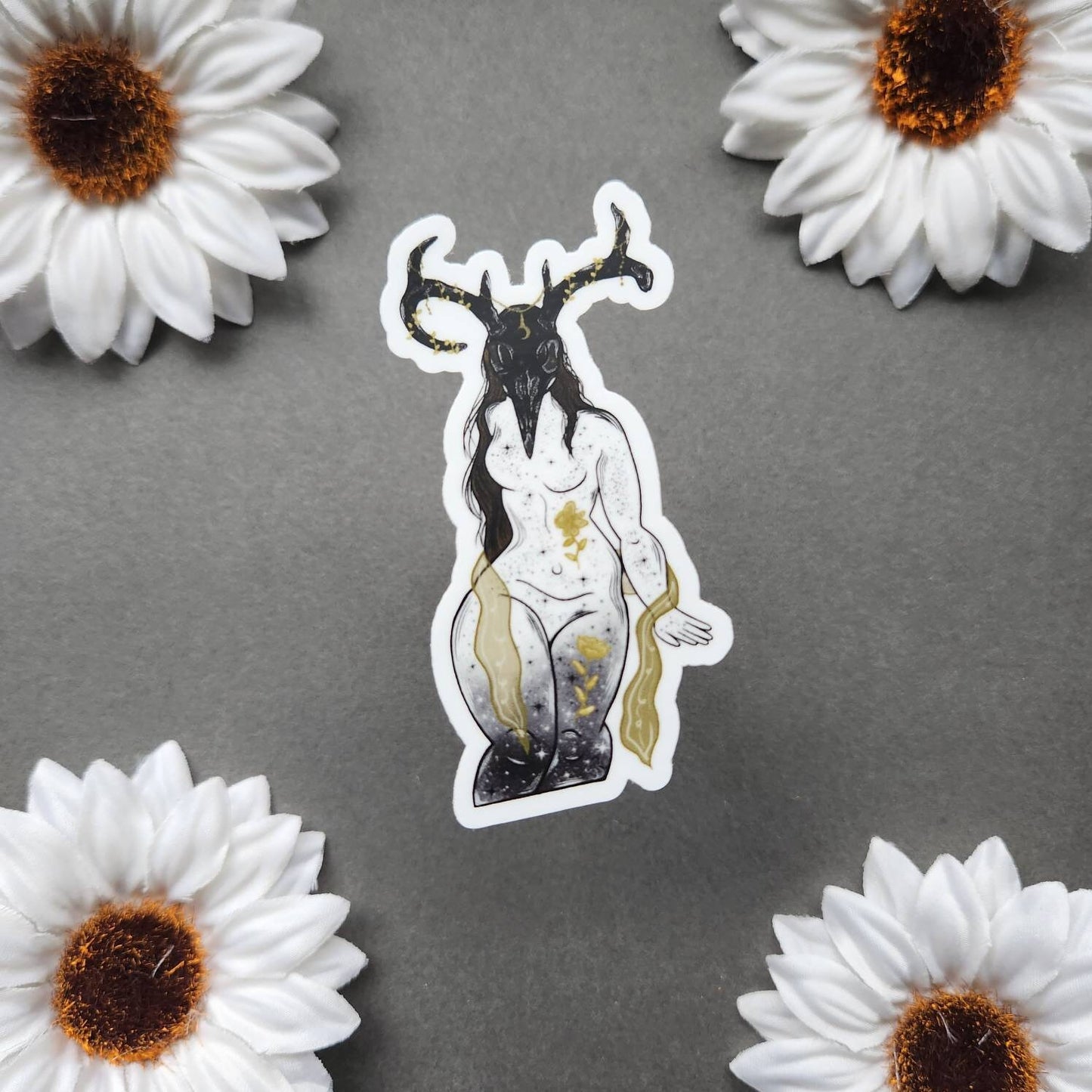Bird Skull Woman Matte 1.5 x 3-inch Sticker