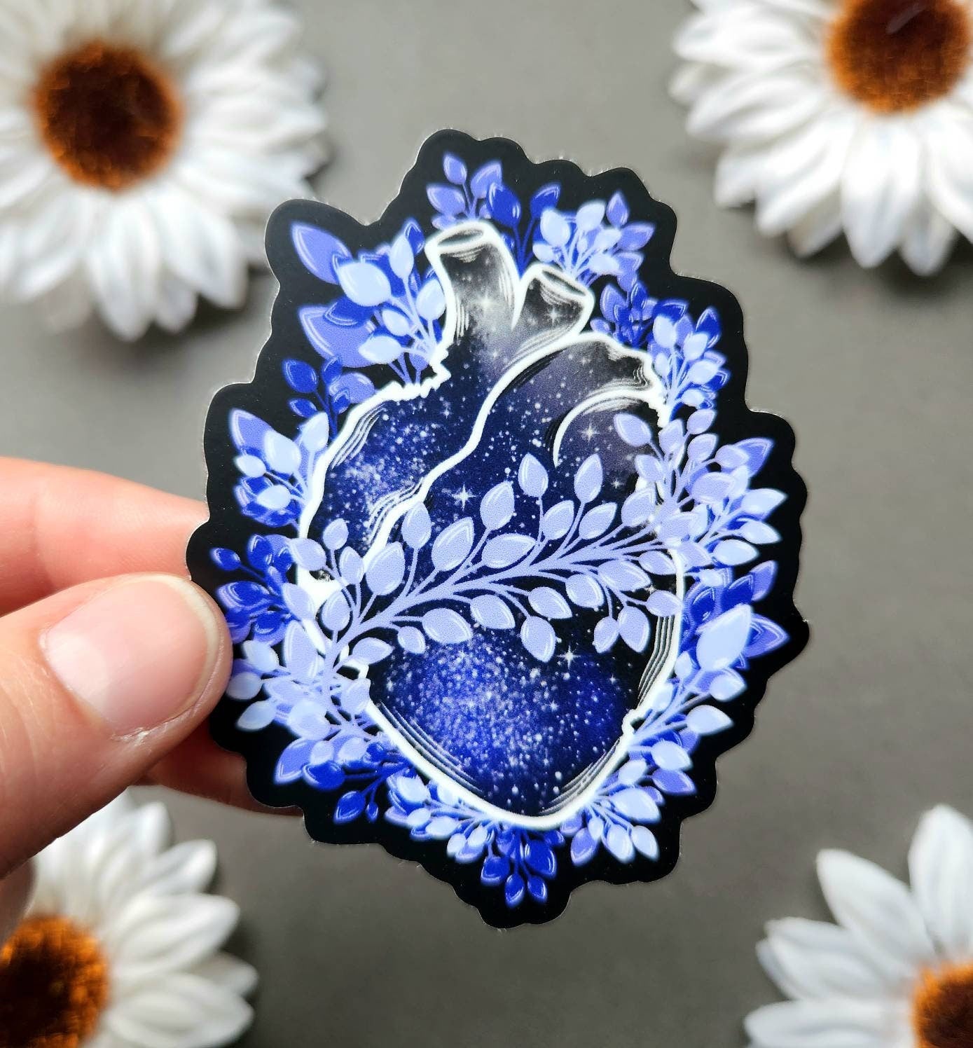 Broken Heart With Leaves 2.5x3-inch Matte Sticker