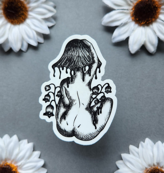 Inky Cap Mushroom Woman Matte 2.2x3-inch  Sticker