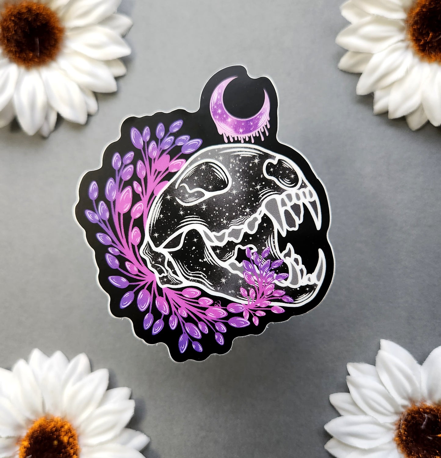 Lynx Skull with Bleeding Moon Matte 2.7x3-inch Sticker