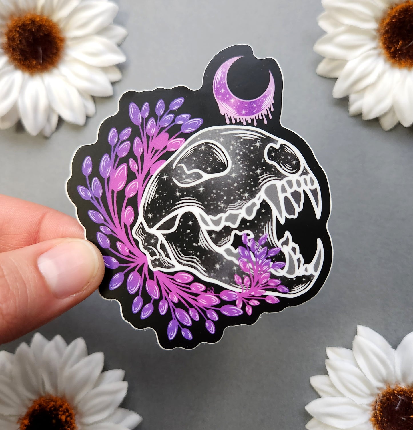 Lynx Skull with Bleeding Moon Matte 2.7x3-inch Sticker