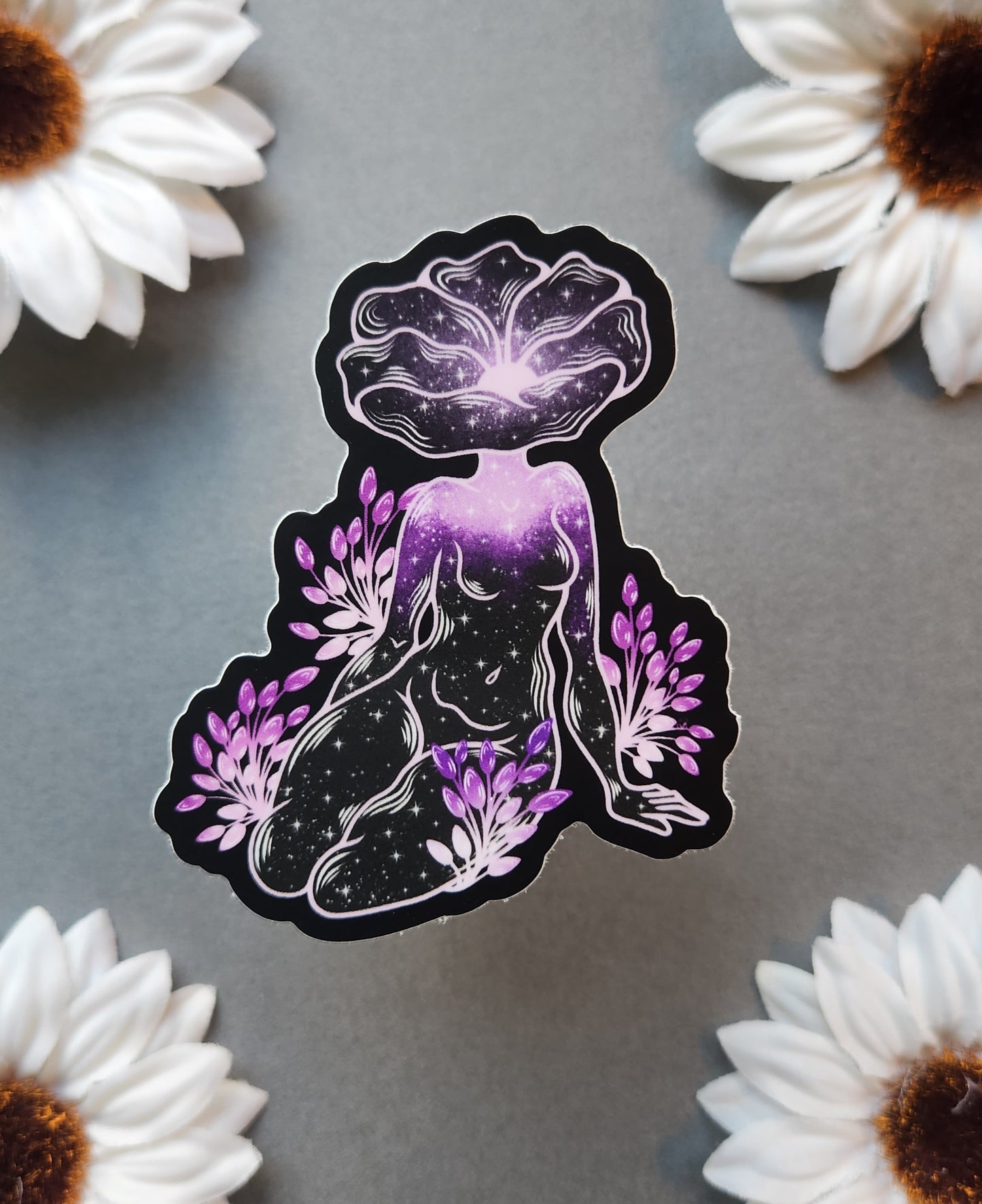 Poppy Flower Woman 2.5x3-inch Matte Sticker