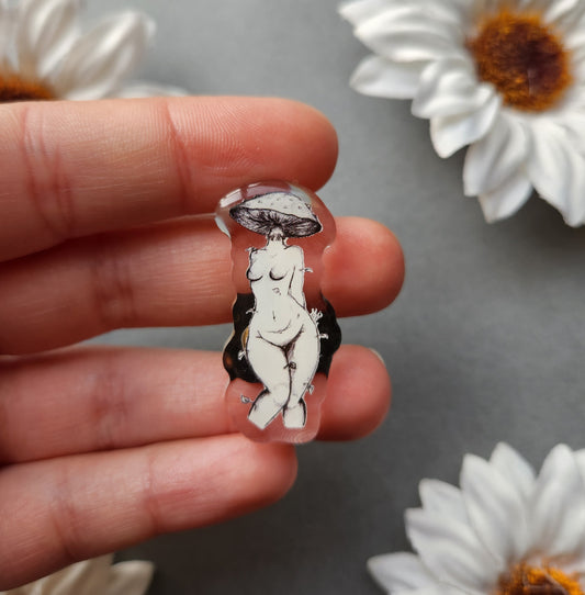 Mushroom Nude Womanm1.5-inch  Acrylic Pin