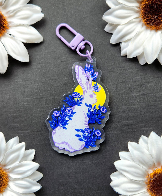 Purple Jackalope With Sun  2.5-inch Acrylic Keychain