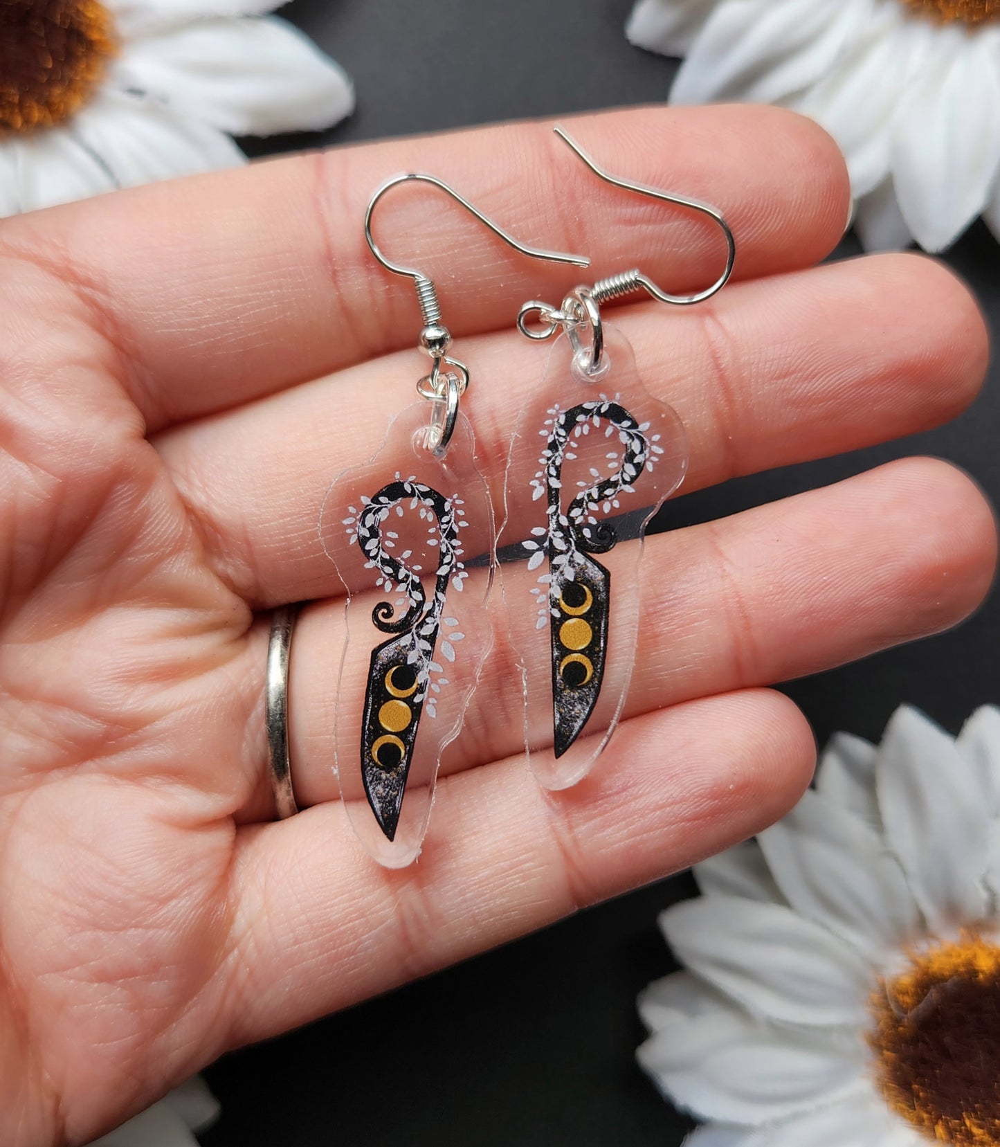 Triple Moom Dagger Acrylic Earrings