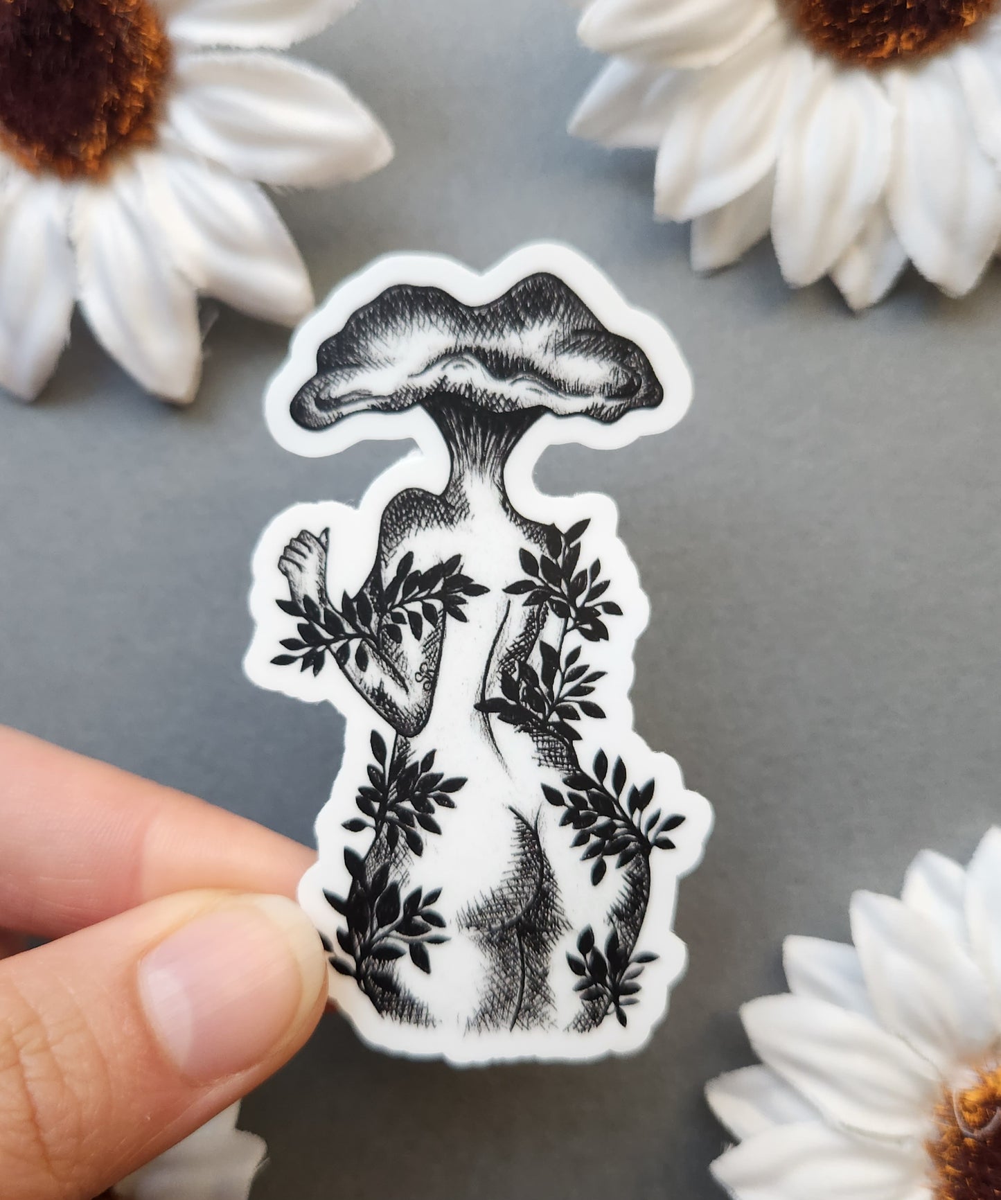 Oyster Mushroom Woman Matte 1.7x3-inch  Sticker