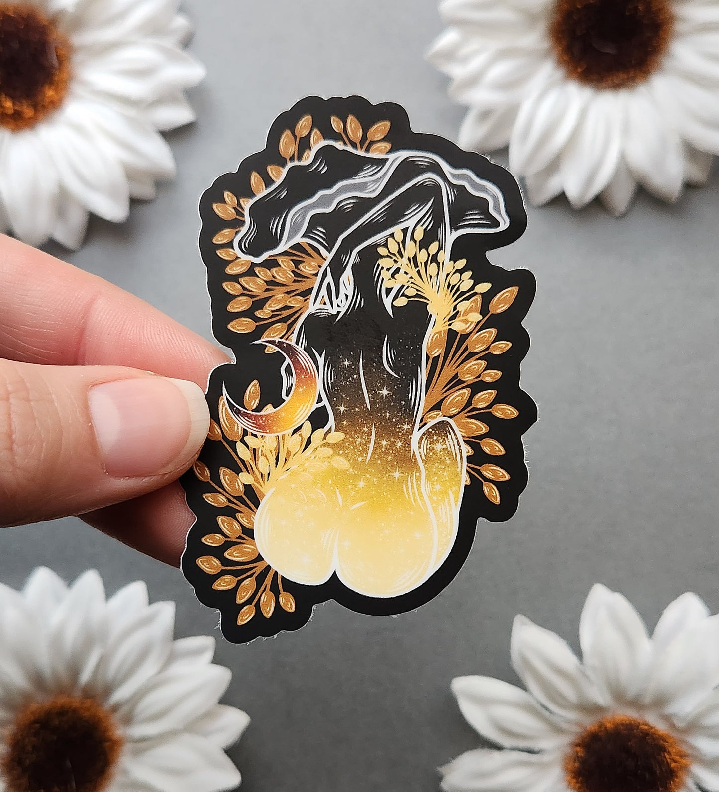 Orange Rainbow Mushroom Woman 2x3-inch Matte Sticker