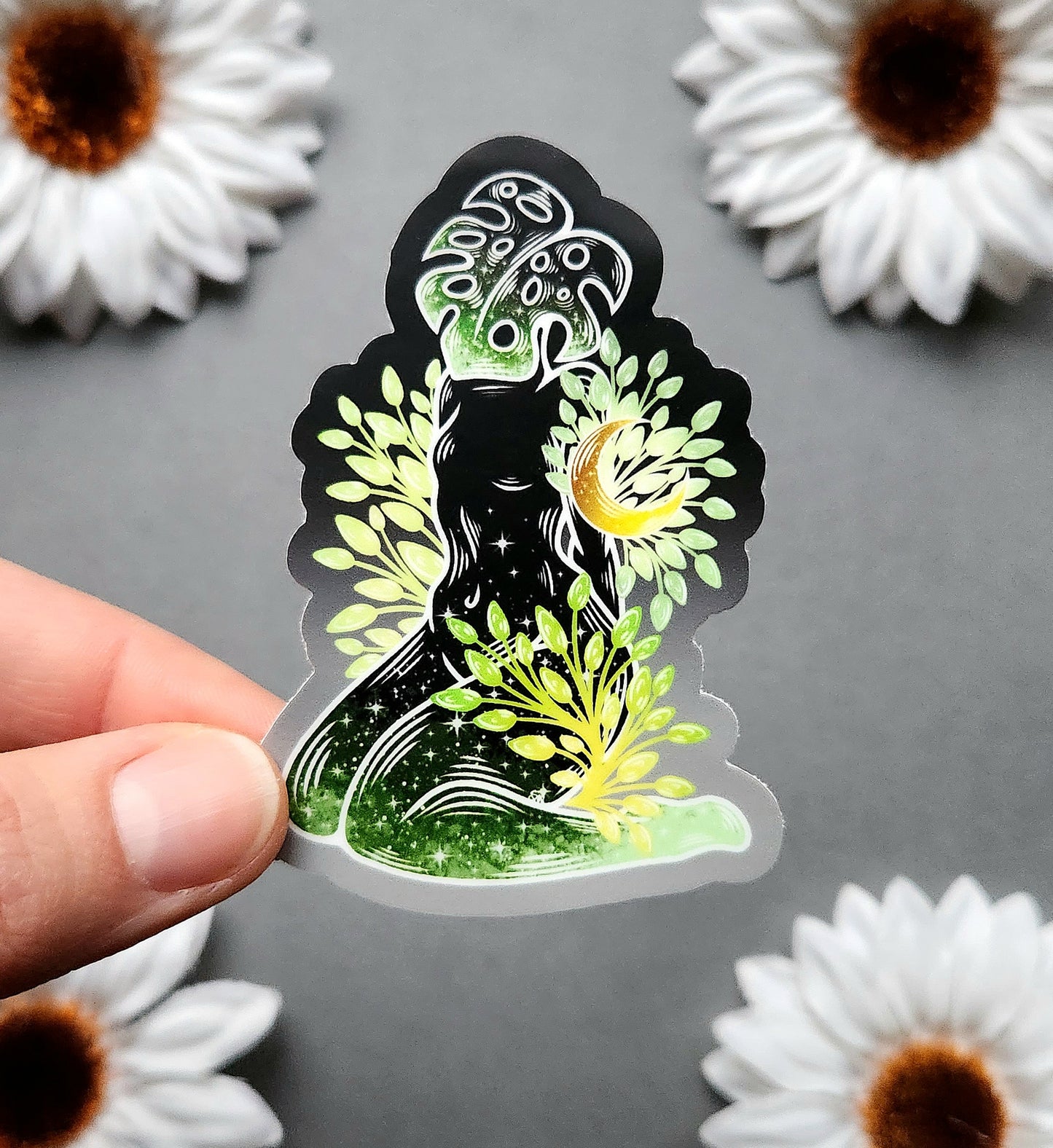 Monstera Leaf Woman 2.1x3-inch Matte Sticker