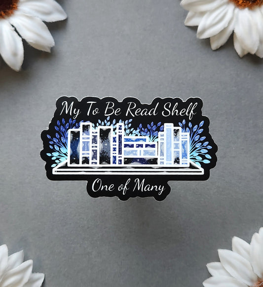 Blue To be Read Shelf one of Many Matte 3x1.8-inch Sticker
