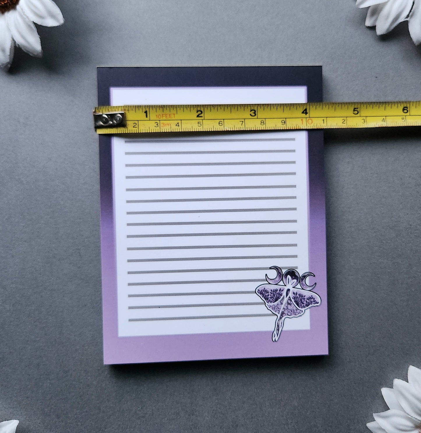 Purple Flower Moon 4×5.5-inch 50 Page Notepad