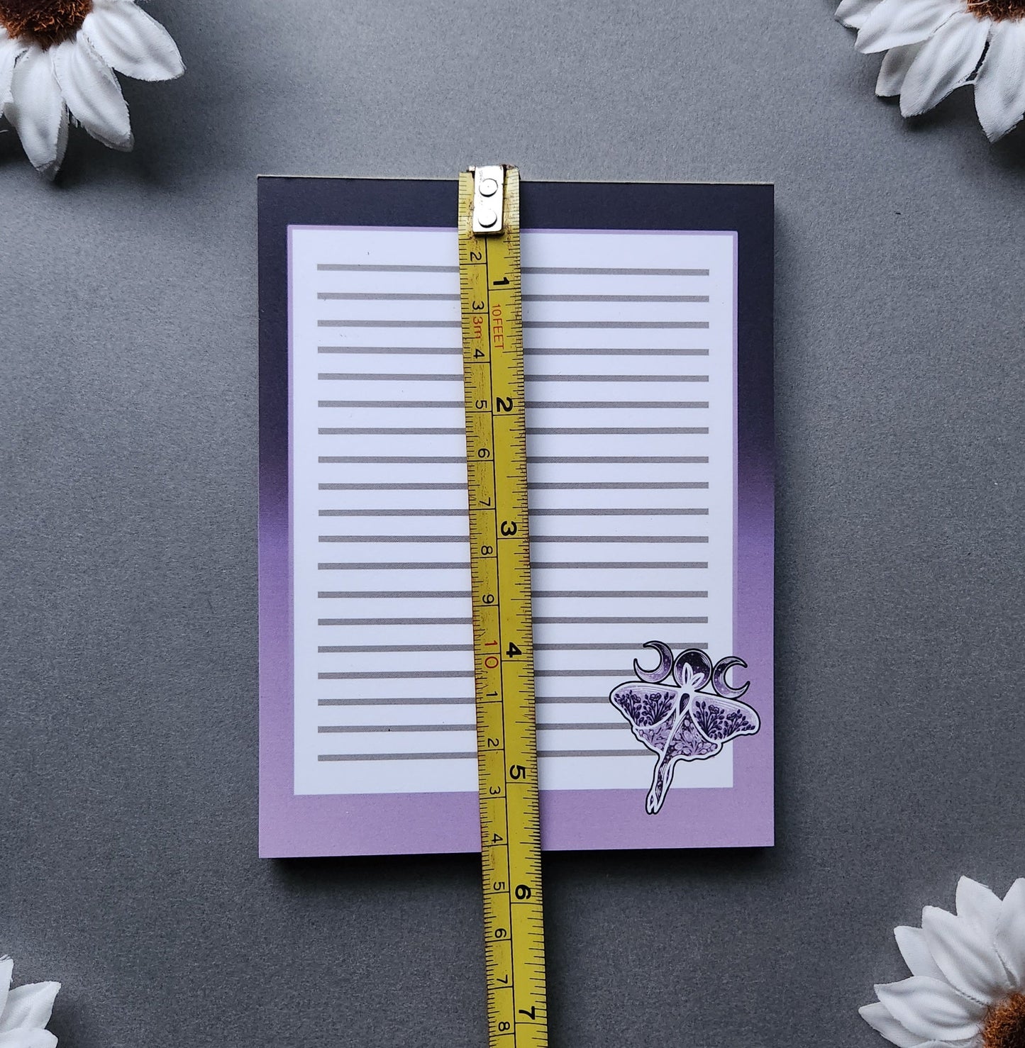 Purple Flower Moon 4×5.5-inch 50 Page Notepad