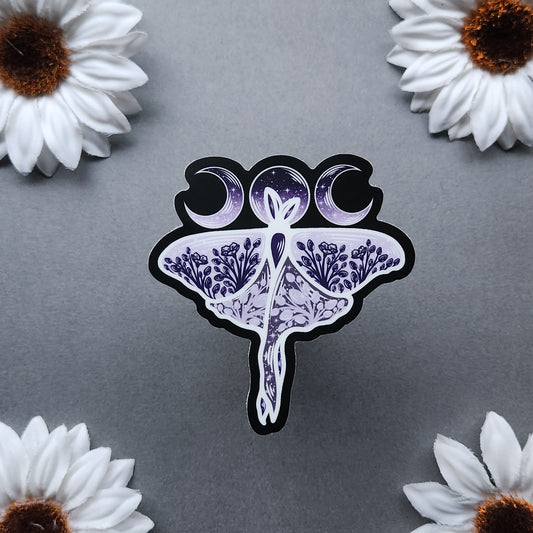 Purple Luna Moth 2.9x3-inch Matte Sticker