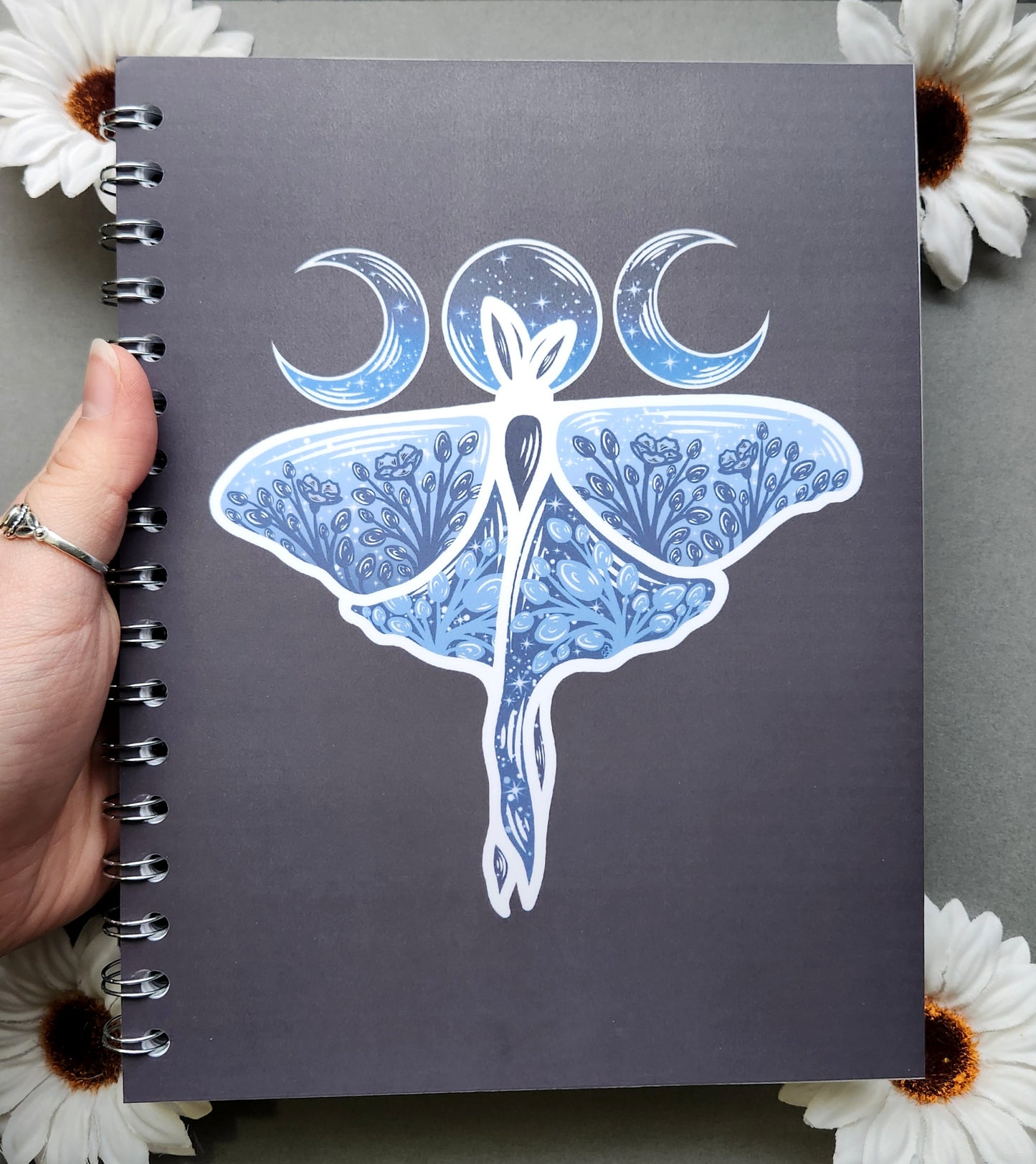 Blue Luna Moth 9x7 Matte Notebook / Luna Moth Notebook