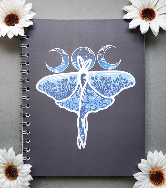 Blue Luna Moth 9x7 Matte Notebook / Luna Moth Notebook