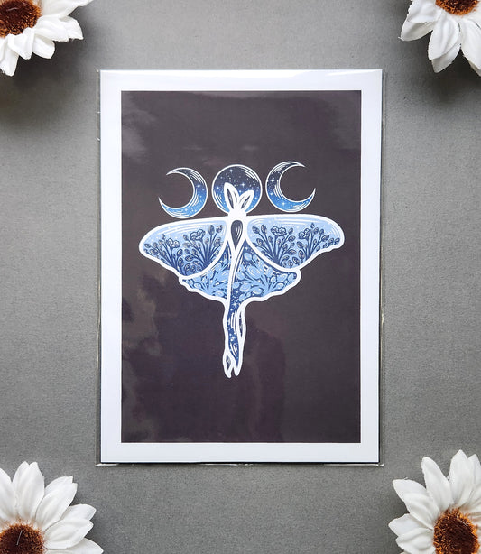 Blue Luna Moth 5x7 Matte Print