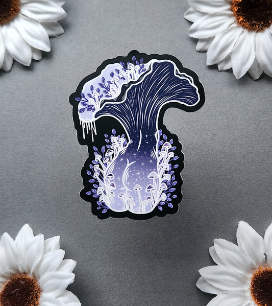 Purple Oyster Mushroom Woman 2.4x3-inch Matte Sticker
