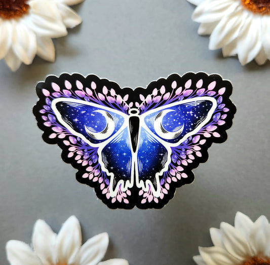 Blue Moon Moth 3×2.1-inch Matte Sticker