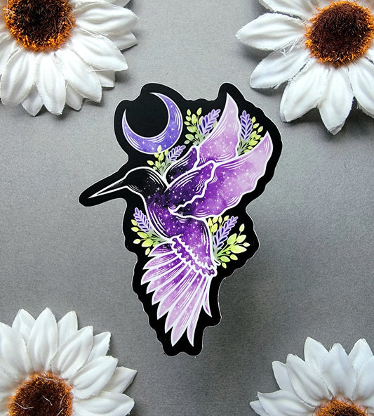 Lavender Hummingbird 2.1×3-inch Matte Sticker