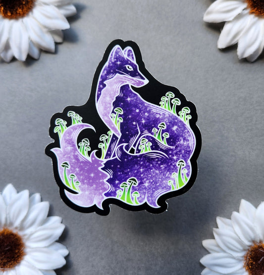 Mushroom Fox Matte 2.7×3-Inch Sticker