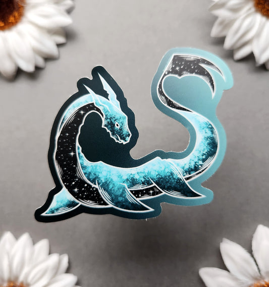 Teal Sea Dragon 3×2.4-inch Matte Sticker