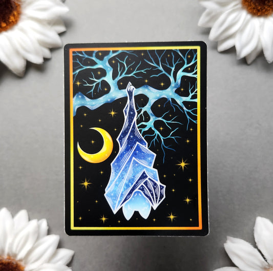 Sleeping Galaxy Bat Matte 2.2×3-Inch Sticker