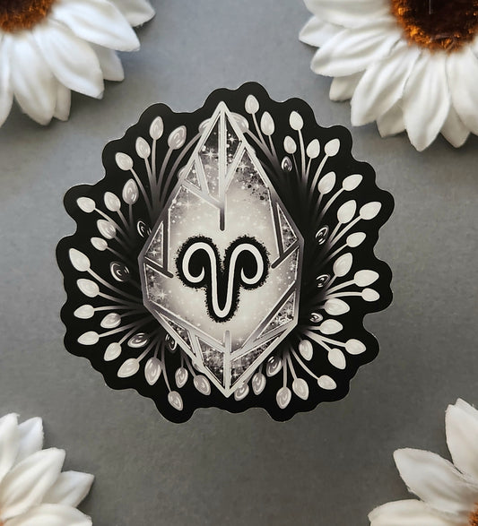 Diamond Aries Zodiac 3x3-inch Matte Sticker