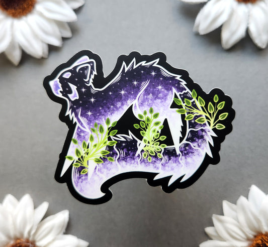 Purple Panda (Violet) Matte 3×2.5-Inch Sticker