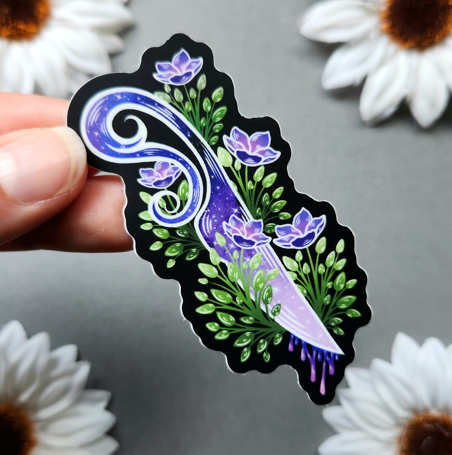 Cherry Blossom Dagger 2.4x3-inch Matte Sticker