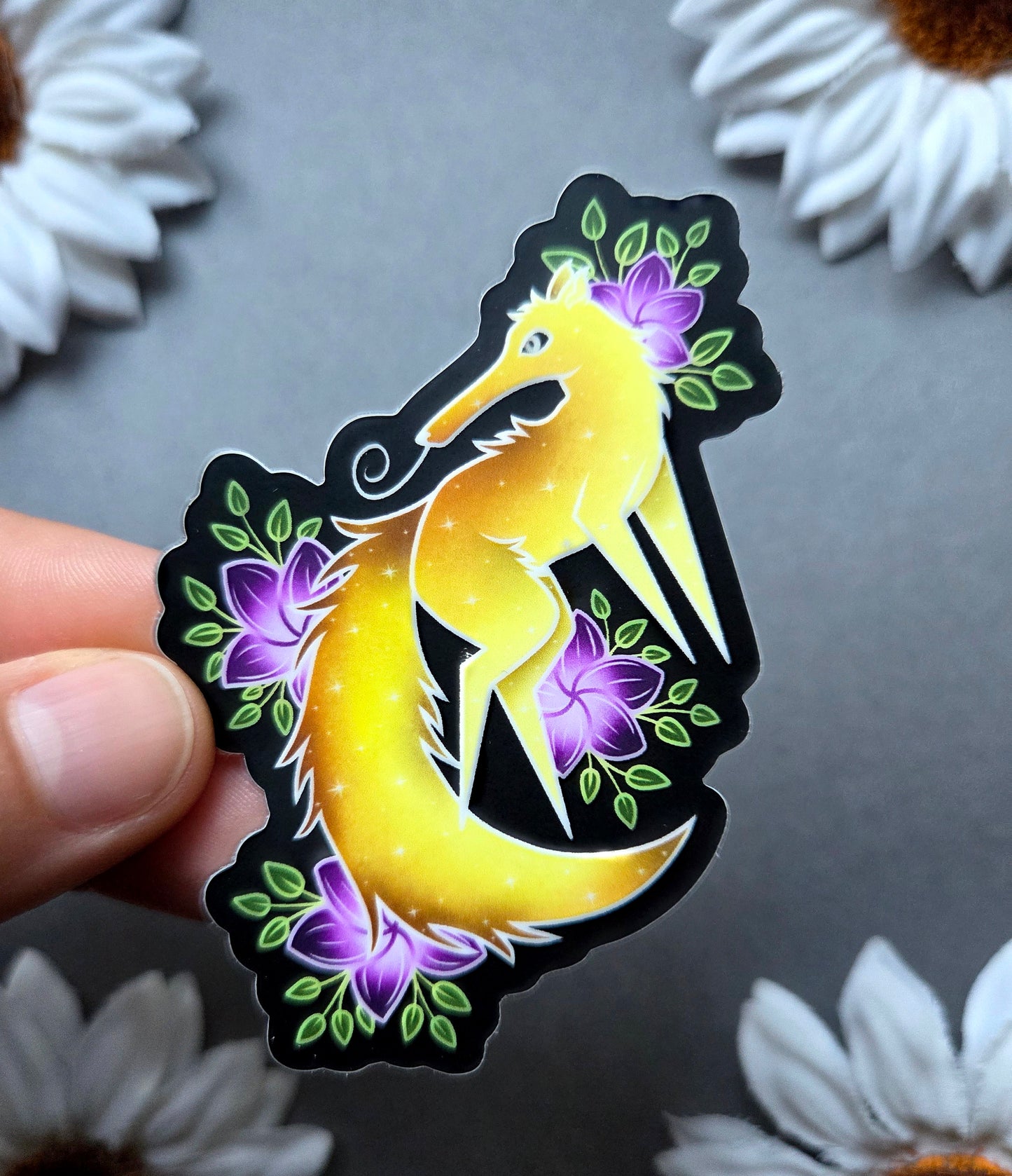 Yellow Anteater Will it Stick Leg 2.2×3-inch Matte Sticker