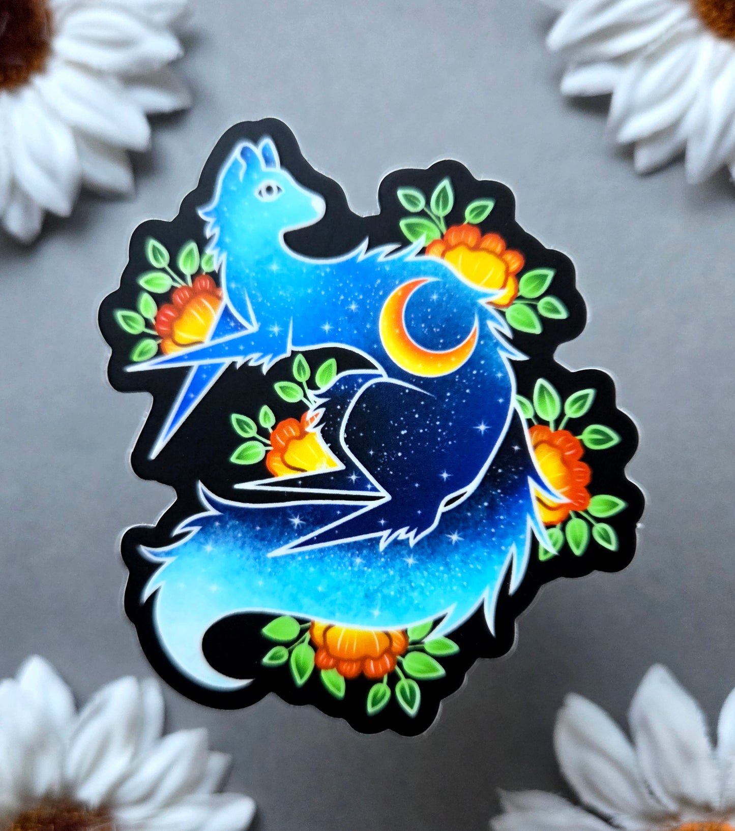 Blue Galaxy Ferret Will it Stick Leg 2.6×3-inch Matte Sticker
