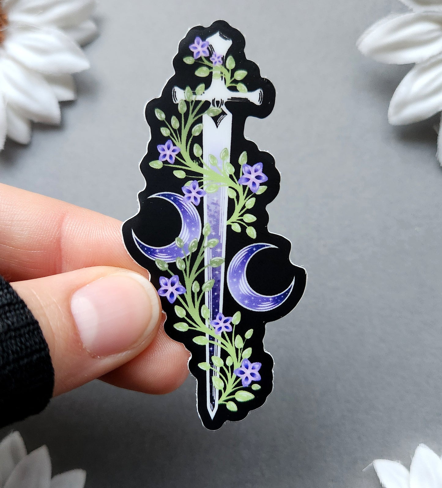 Star Jasmine Flower Dagger 1.4x3-inch Matte Sticker