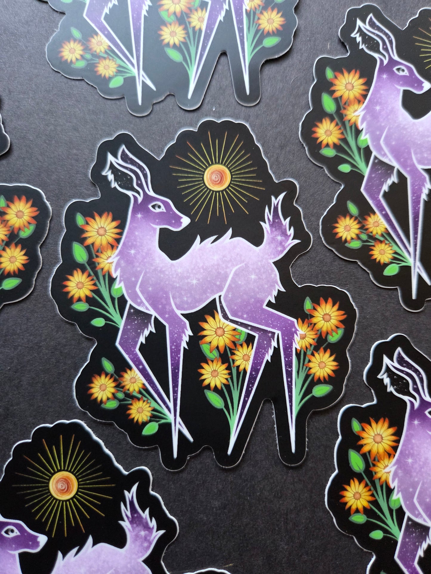 Violet Deer Will it Stick Leg 2.6×3-inch Matte Sticker