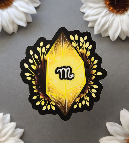 Citrine Scorpio Zodiac 2.8x3-inch Matte Sticker