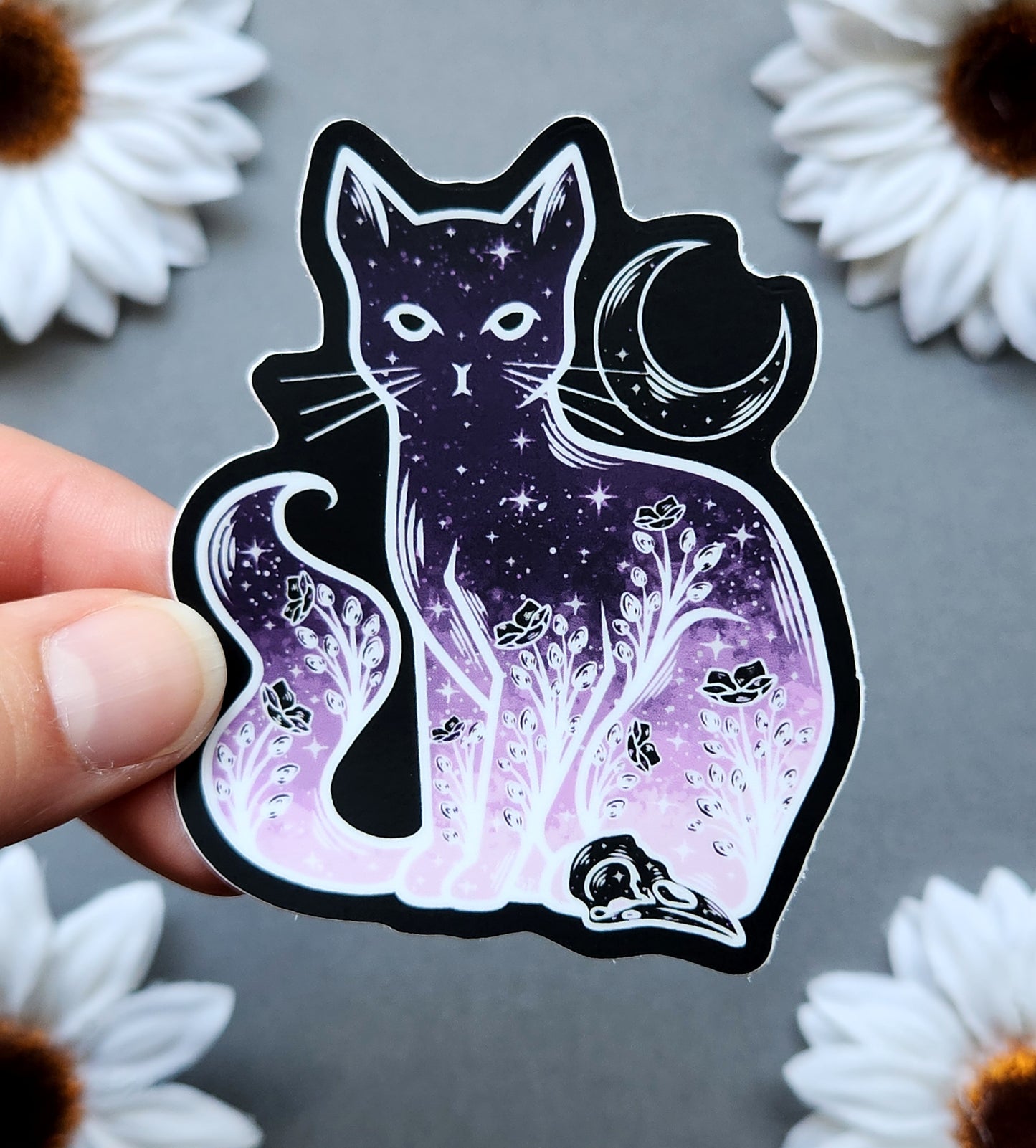 Moon Cat Forest Spirit Matte 2.3×3-Inch Sticker