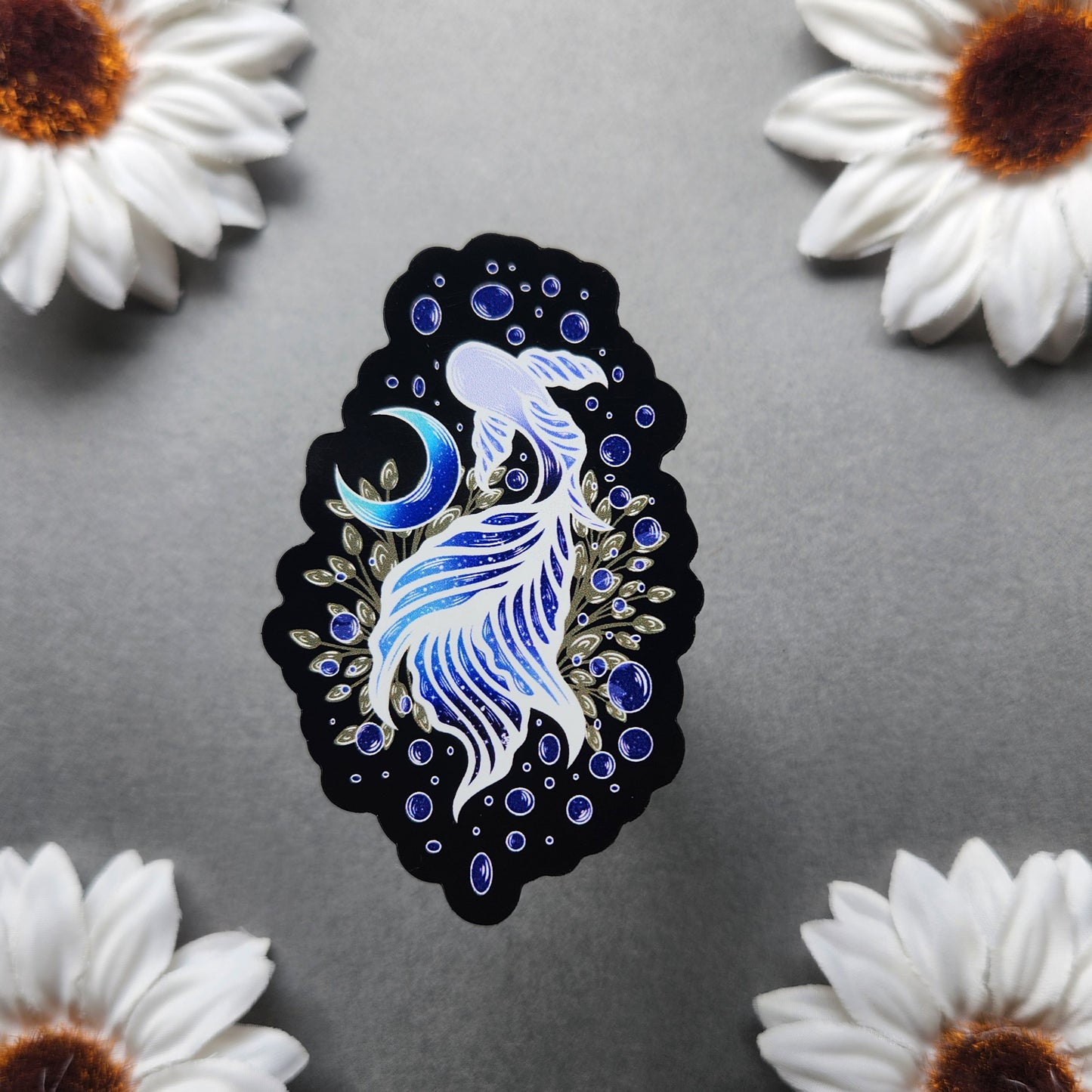 Magnet: Blue Betta Fish 1.9x3-inch Magnet