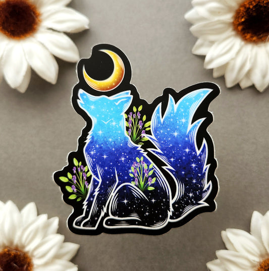 Howling Wolf Matte 2.6×3-Inch Sticker