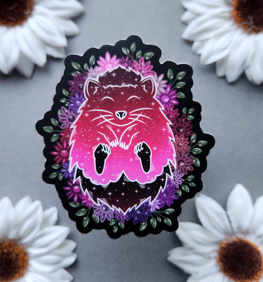 Flower Hedgehog 2.6×3-inch Matte Sticker
