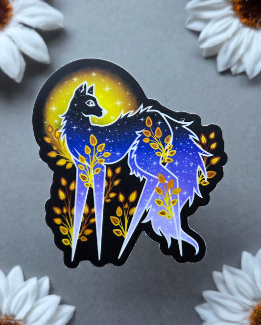 Indigo Maned Fox 2.75x3-inch Matte Sticker