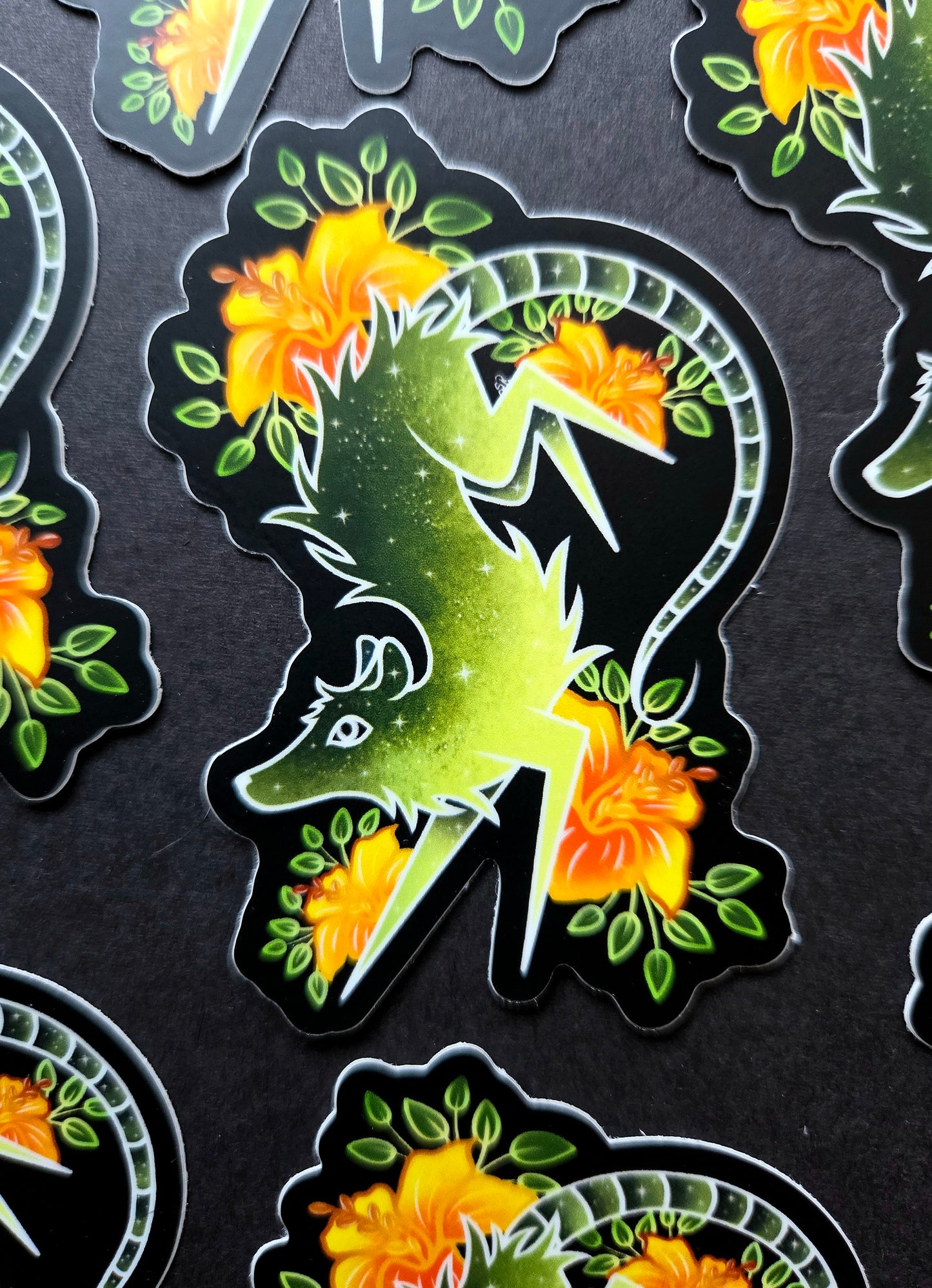 Green Possum Will it Stick Leg 2.2×3-inch Matte Sticker