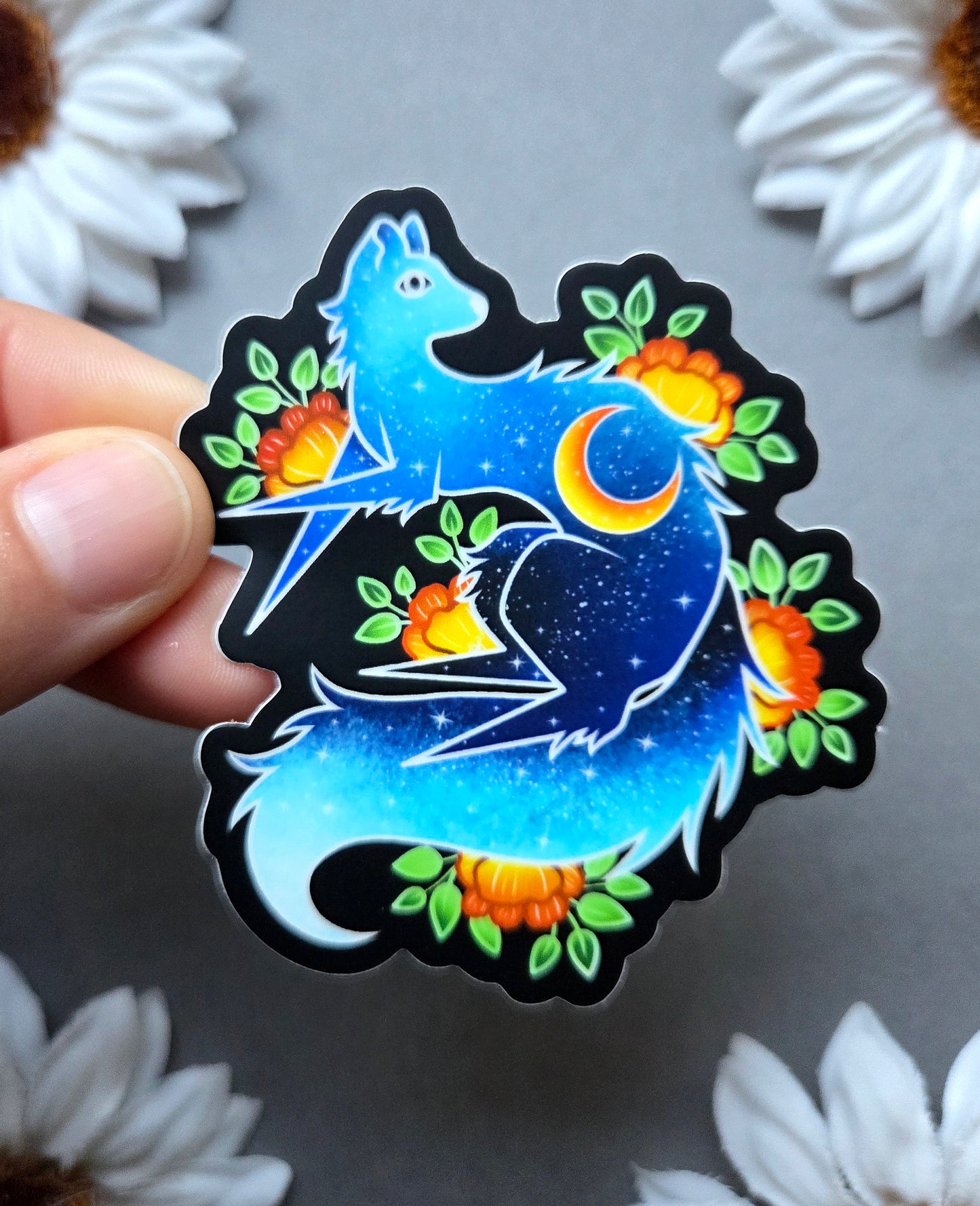 Blue Galaxy Ferret Will it Stick Leg 2.6×3-inch Matte Sticker