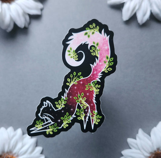 Stretching Galaxy Cat 2.5x3-inch Matte Sticker