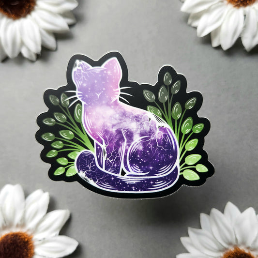 Galaxy Cat Matte 3x2.6-inch Sticker