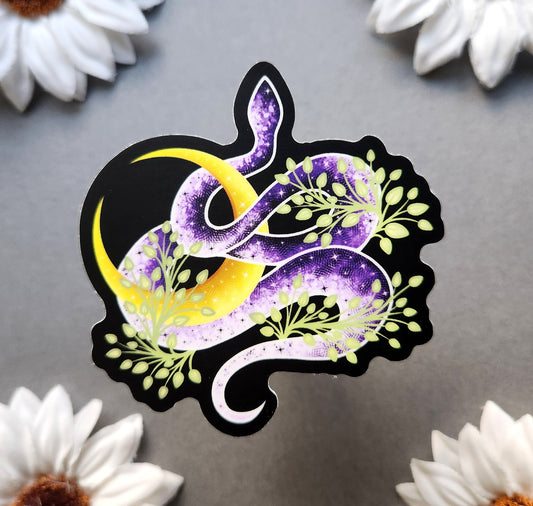 Hecate Moon Snake (Luna) Matte 3x3-inch sticker