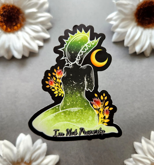 I'm No Property Venus Fly Trap Woman Matte 2.4x3-inch Sticker